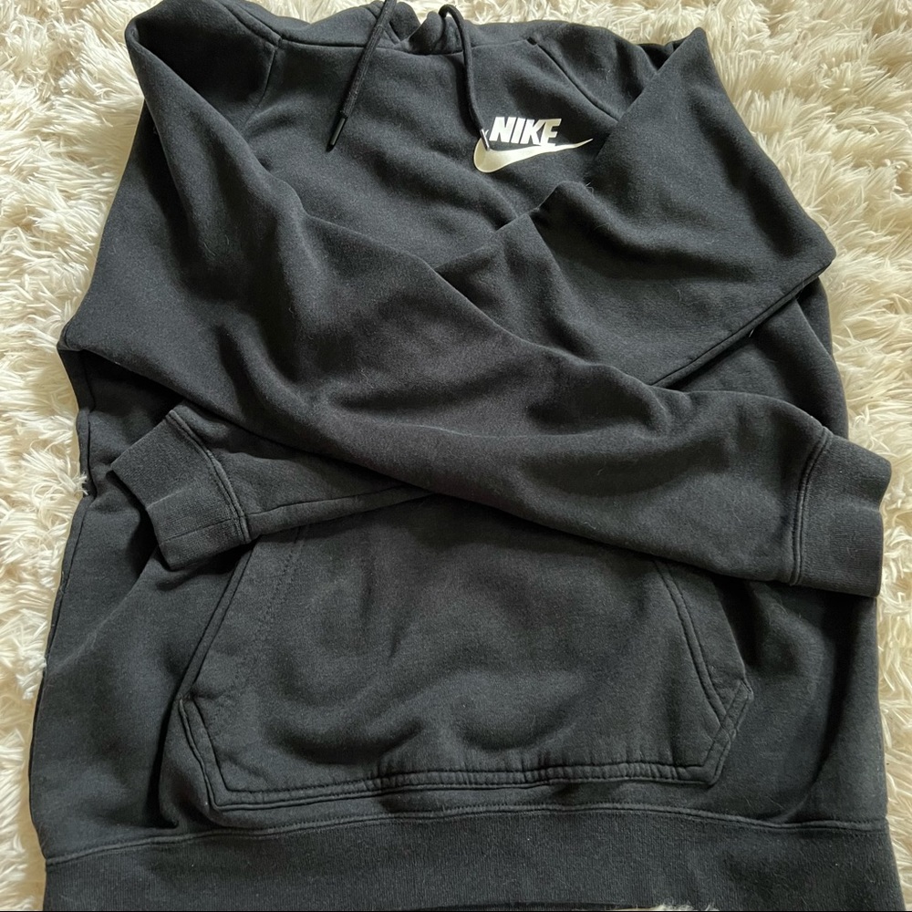 Black Nike Swoosh Logo Hoodie